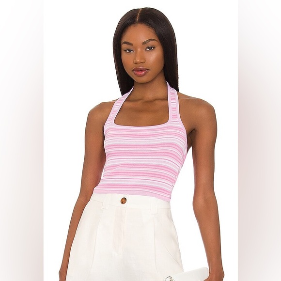 REVOLVE Tops - REVOLVE x MORE TO COME Demi Twist Back Top in Pink Multi